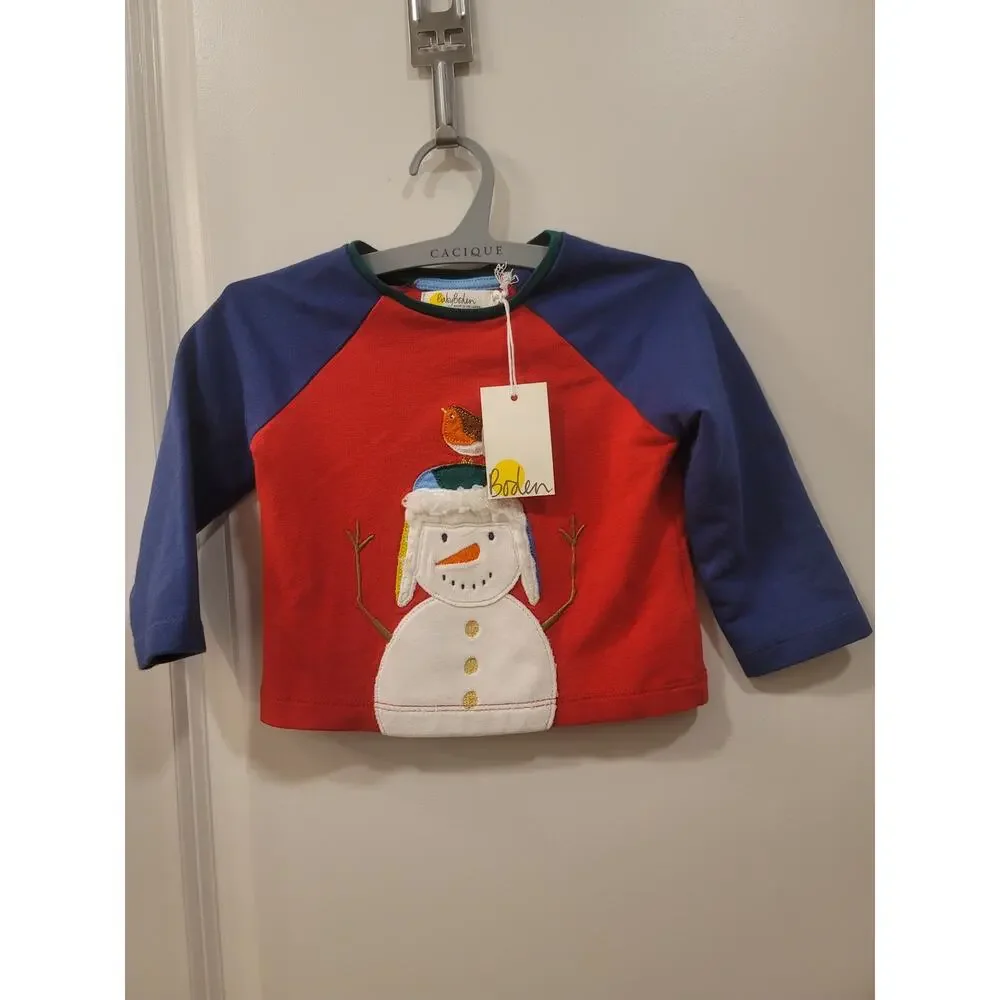 Mini Boden Snowman Top